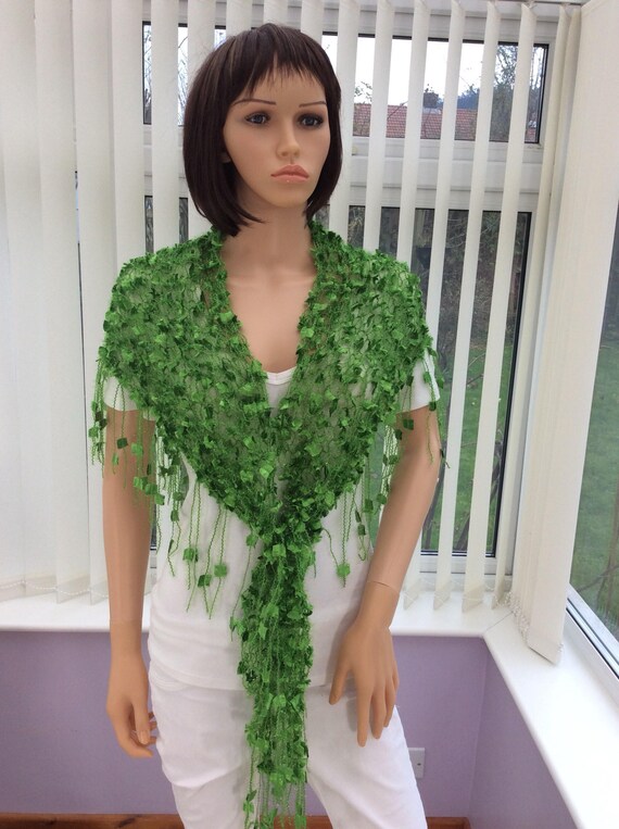 Eye Catching Shawl Dressy Shawl Metallic Green Wrap Lurex