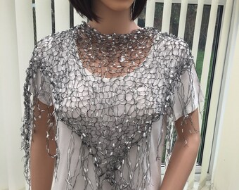 Metallic Black Lurex Scarf: Holiday Wedding Accessory