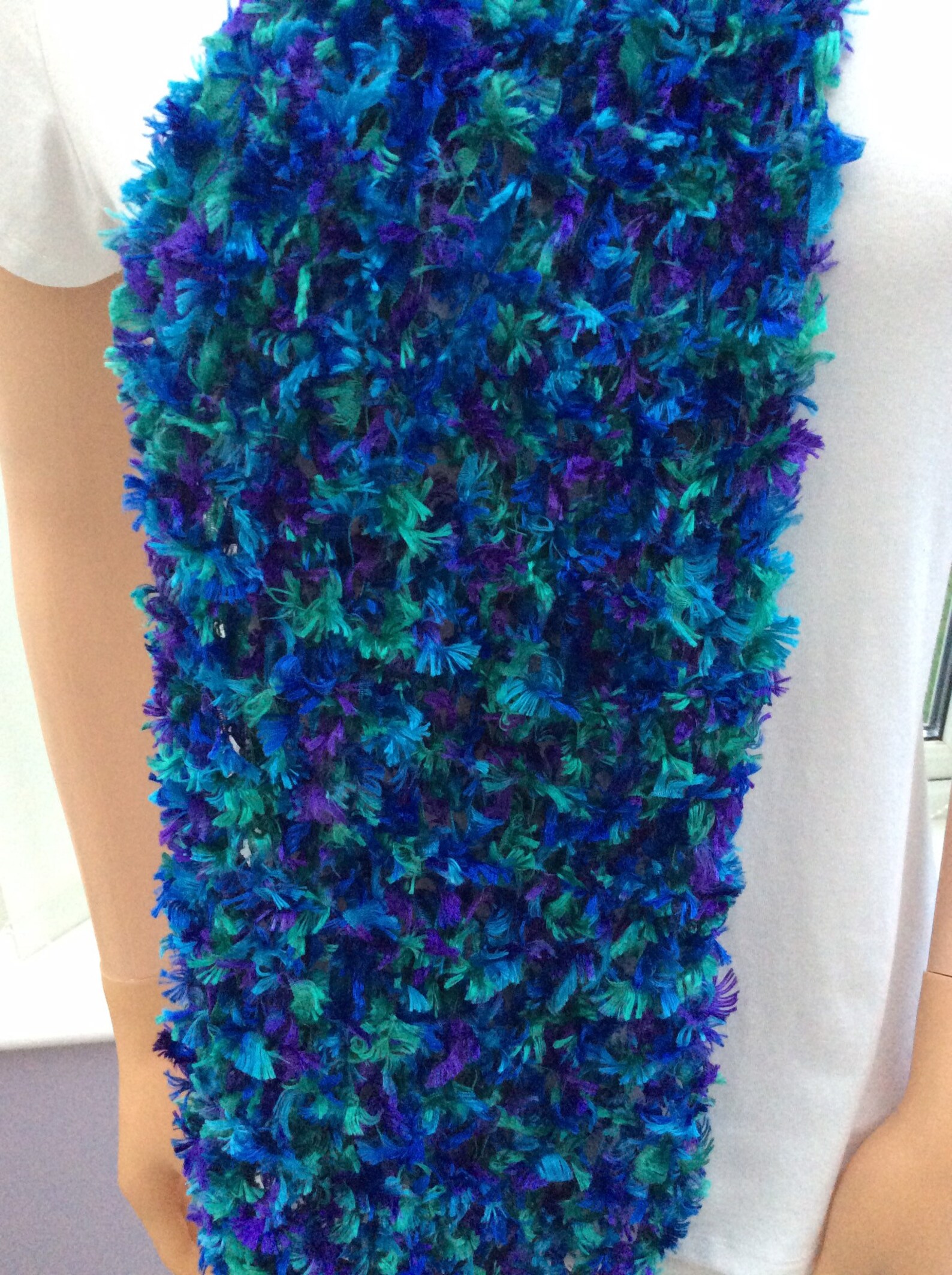 Soft Boa Feather Scarf in a Rich Peacock Blue a Visually Etsy