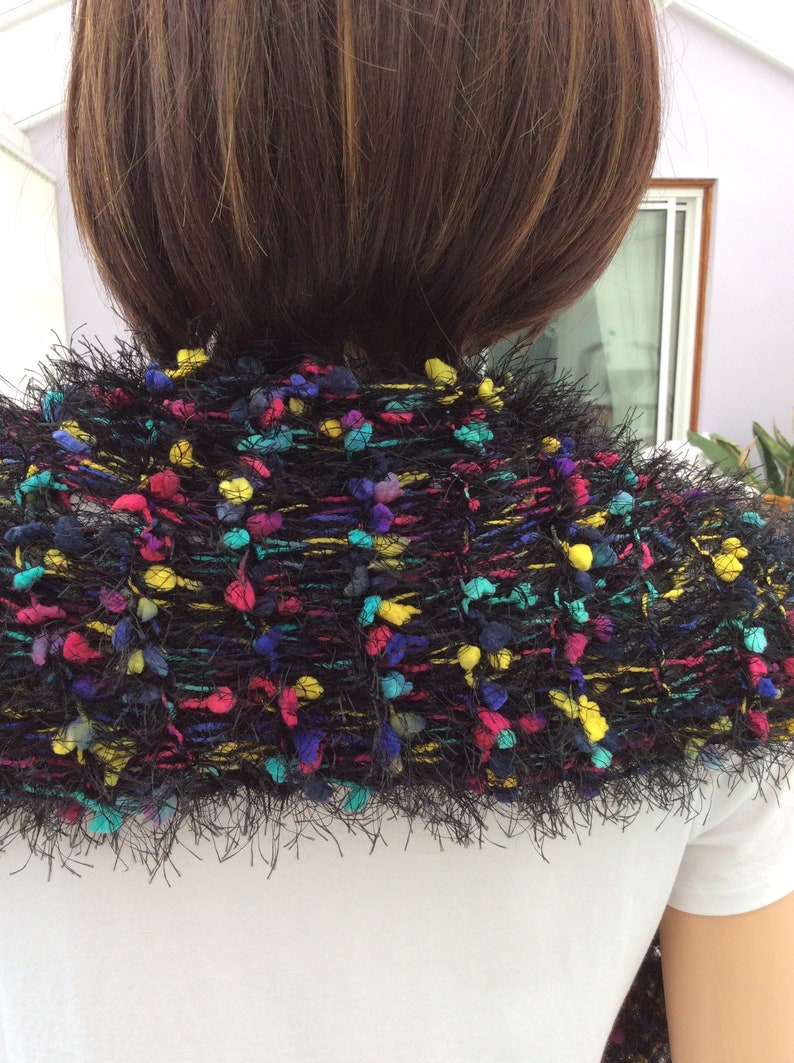 Black boa scarf fun scarf for party ribbon thread scarf fun | Etsy