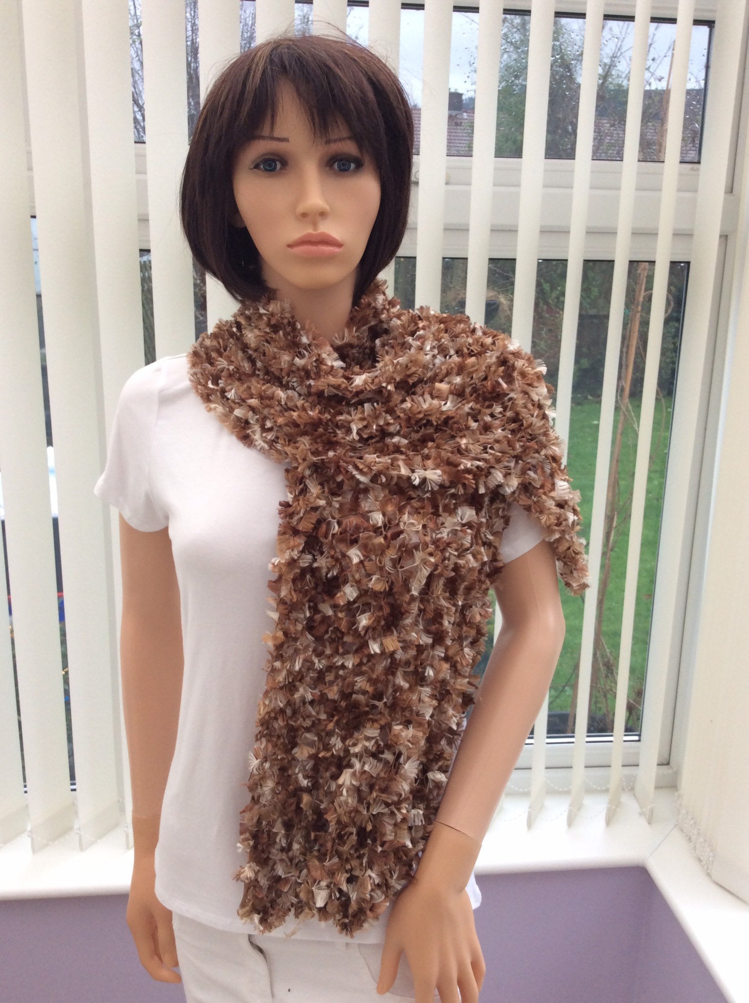 Long Brown Boa Scarf Soft and Gentle 