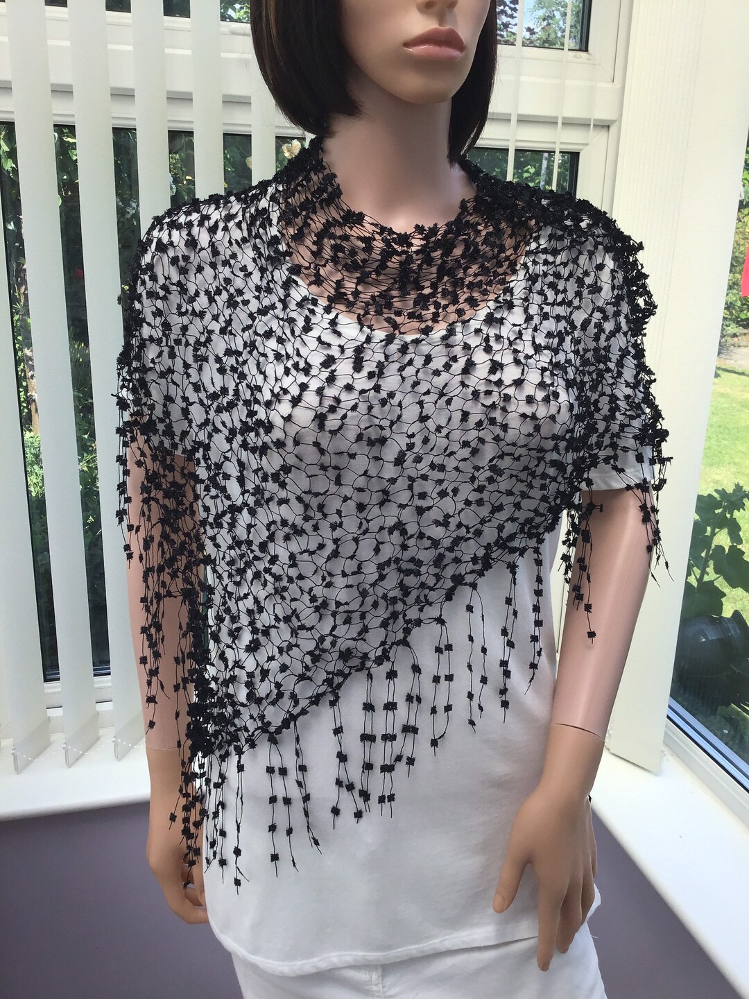 thin black shawl