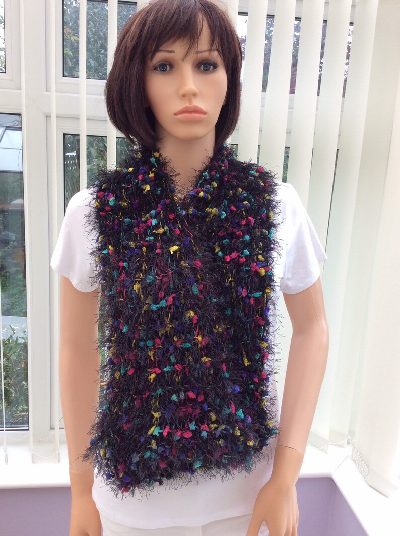 Black boa scarf fun scarf for party ribbon thread scarf fun Etsy