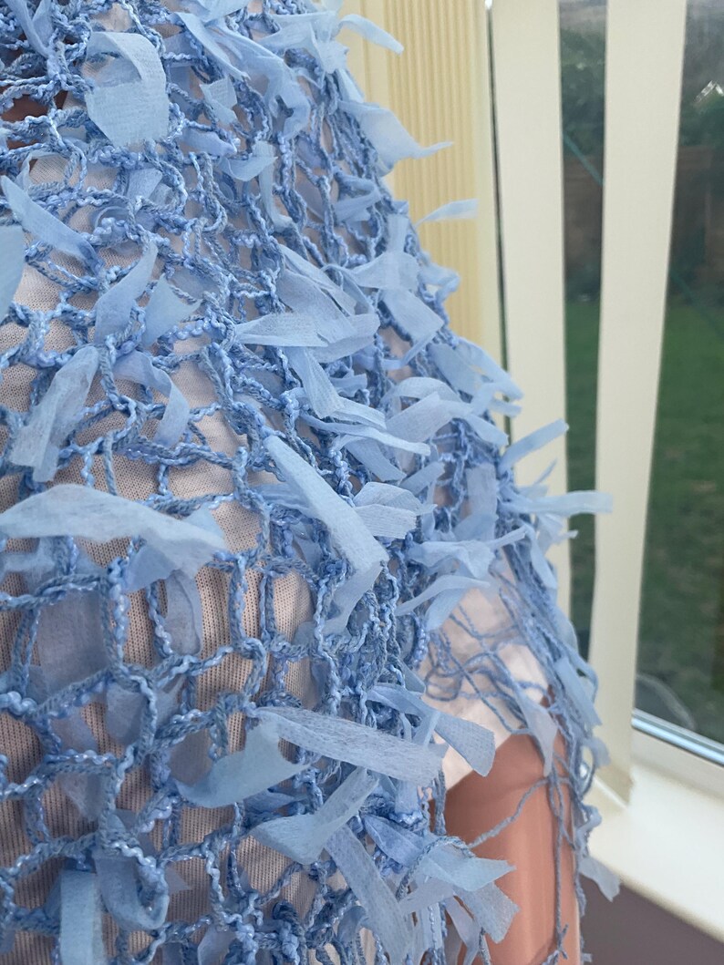 Écharpe en laine ruban bleu ciel : toucher doux, occasion spéciale image 20