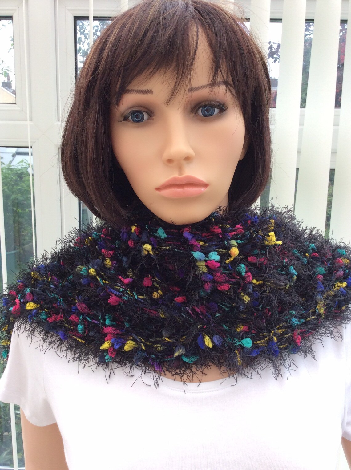 Black boa scarf fun scarf for party ribbon thread scarf fun Etsy