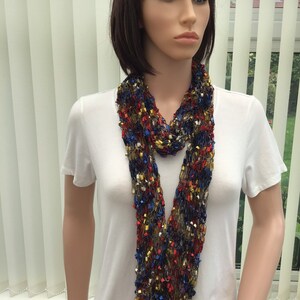 Long, fringed, lightweight scarf, that’s a stylish, smart, versatile accessory, long rainbow scarf, ladies fashion wear, preppy style scarf,