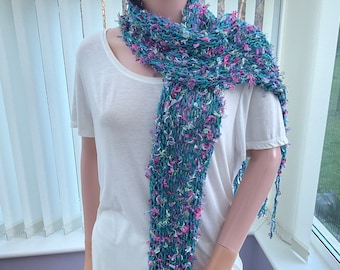 Long skinny scarf, attractive accessory, preppy style scarf, gift idea for female, practical and unique, ideal anytime wear, gift for mum