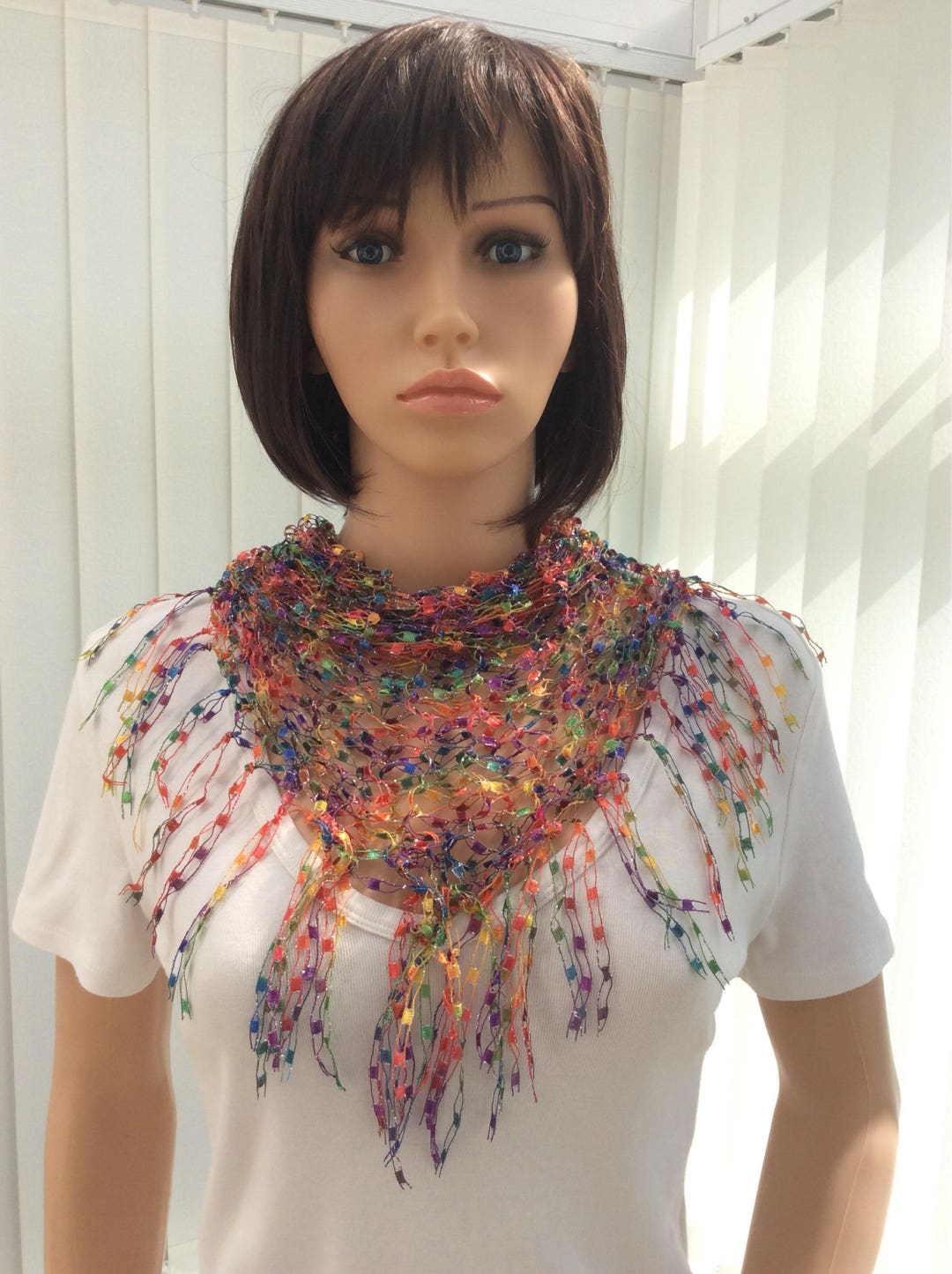 Summer Scarf Shimmer Scarf Summer Accessory Colouful Scarf Etsy