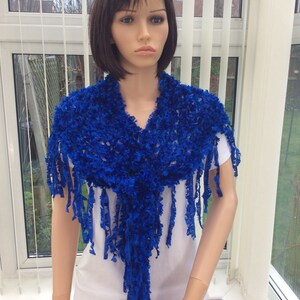 Royal blue scarf, soft blue scarf, striking blue scarf, blue accessory , sensational scarf, stunning blue scarf, blue wedding wrap, elegant,
