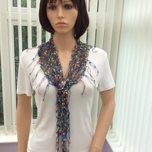 Pretty & delicate, pastel coloured scarf, rainbow shades, feminine and stylish,  wear anytime, unique scarf, gift for mum, modern scarf,