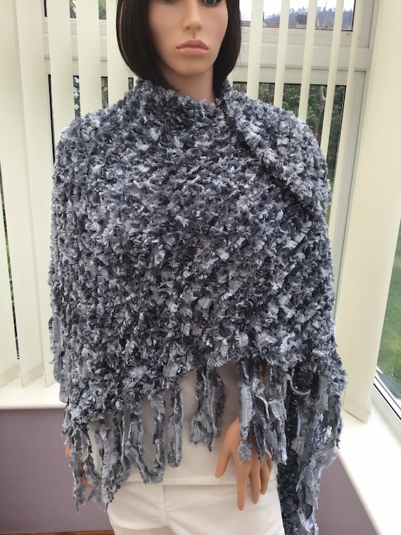 grey feather shawl