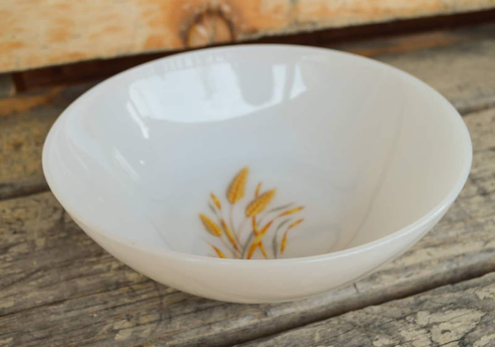 Vintage Fire King Serving Bowl Sheaves of Wheat Pattern Mid Etsy