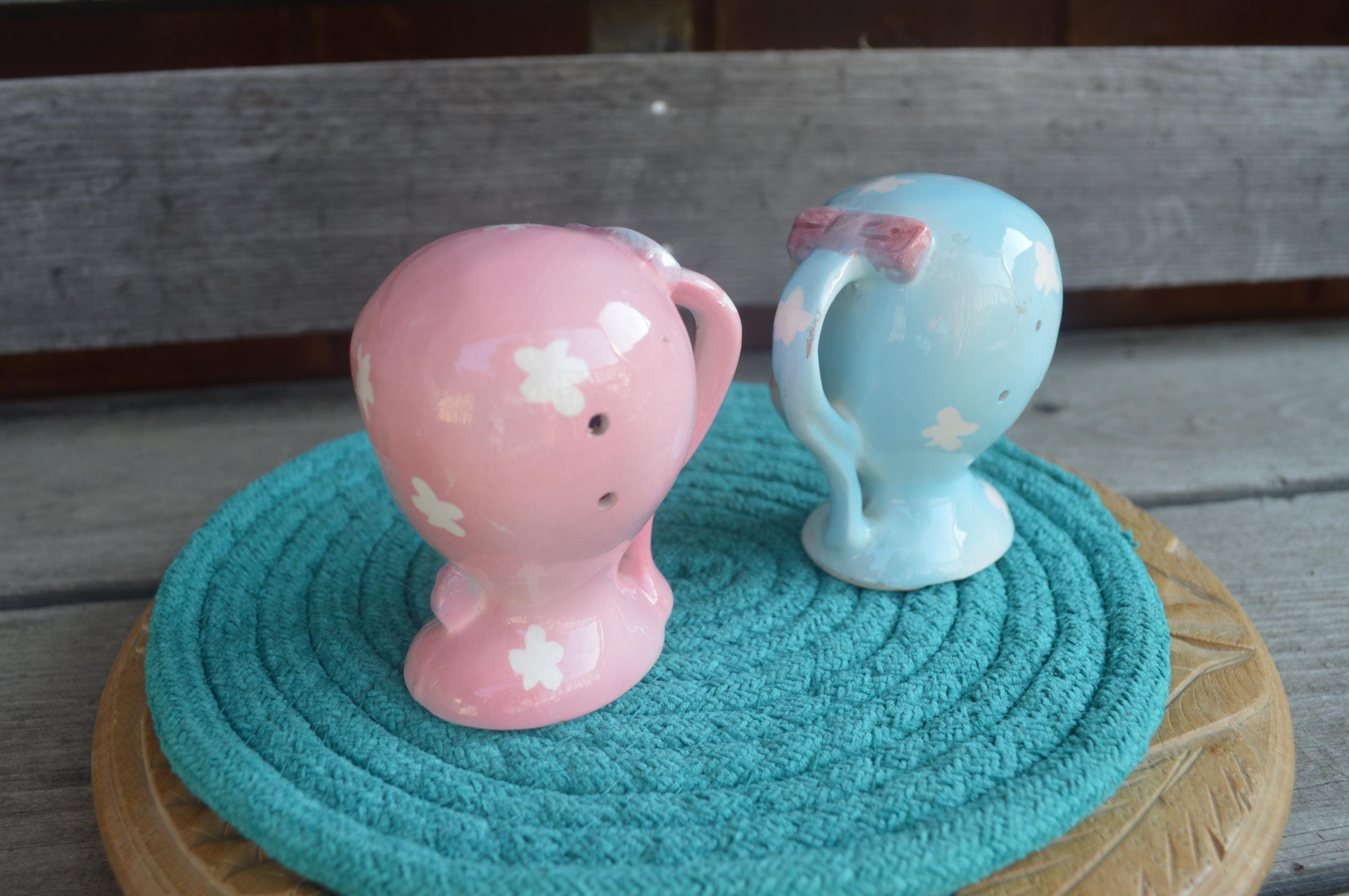 ヴィンテージ ナプコ ミスキューティパイ napco レフトン Vintage Boy & Girl Head Salt Pepper Set, Napco, 1950s Japan, Pink