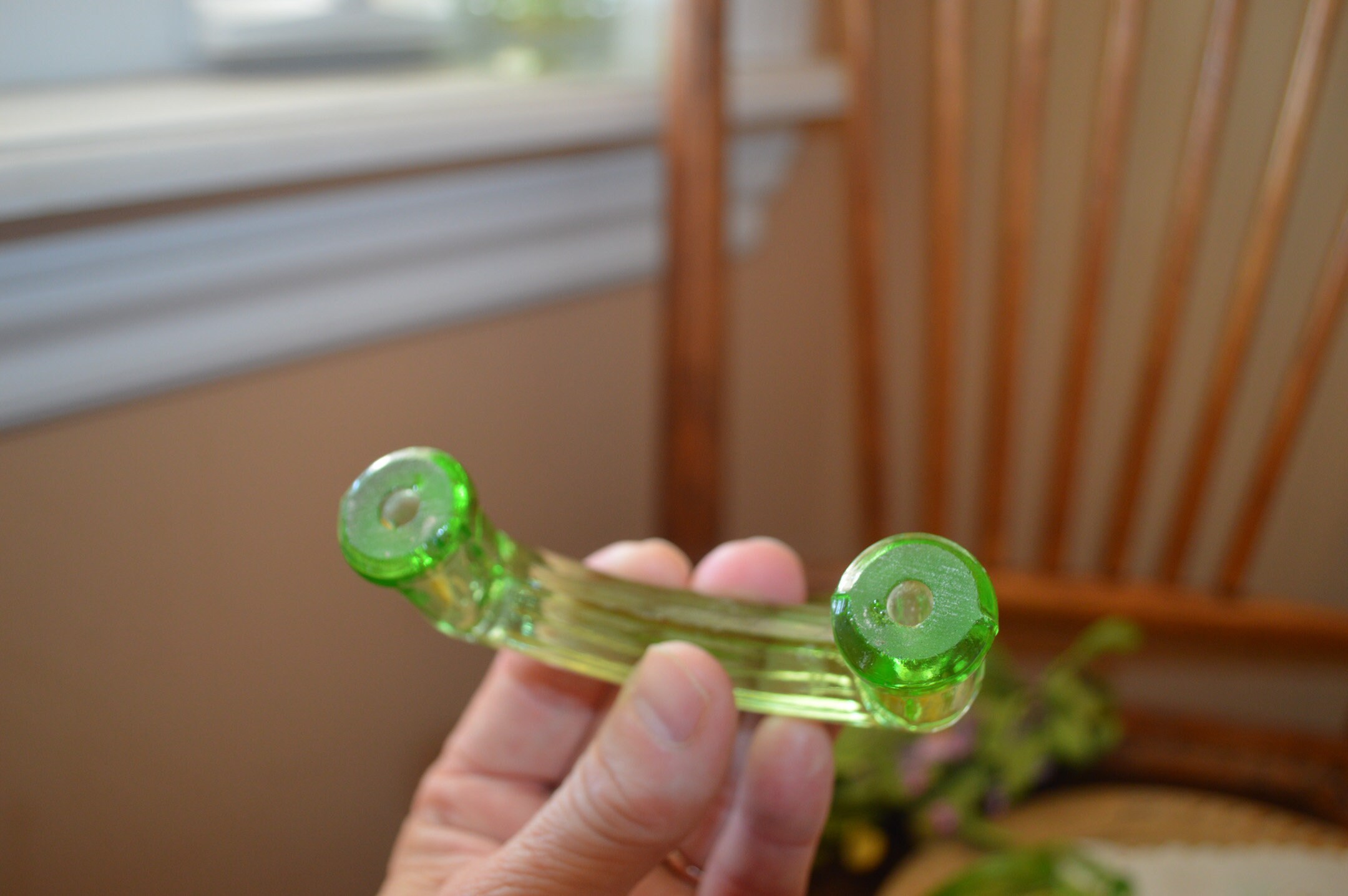 Rare Vintage Glass Drawer Pulls Set of 4 Green Depression Etsy