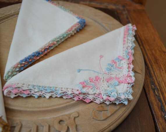 Sold Separately, Vintage Handkerchiefs, Tatting E… - image 2