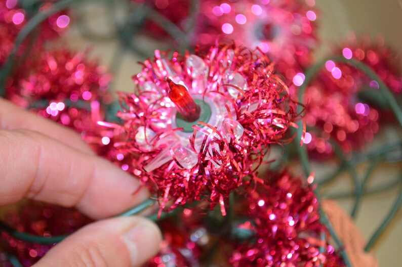 Vintage Christmas Light String Merry Midget Tinsel Lights 19 Etsy Canada