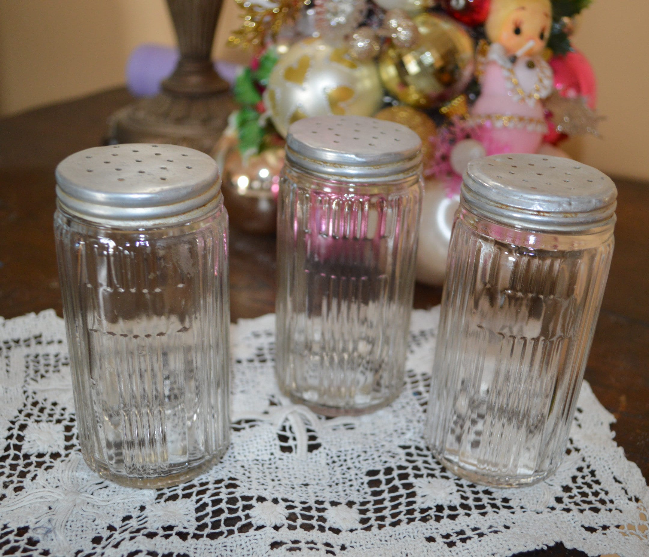 Hoosier Cabinet Glass Jar Clear (Not Pink) - Ruby Lane