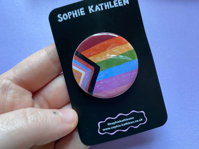 LGBTQ flag badge / Metal LGBTQ badge / LGBTQ Pride badge / Pride badge / Queer pride badge image 8