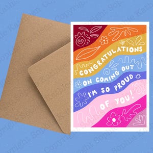 Carte de voeux écologique LGBTQ+ A6 avec enveloppe / Carte de la fierté gaie / Carte LGBTQ / Carte de félicitations / Carte de voeux Queer