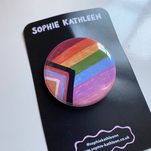 LGBTQ flag badge / Metal LGBTQ badge / LGBTQ Pride badge / Pride badge / Queer pride badge image 5