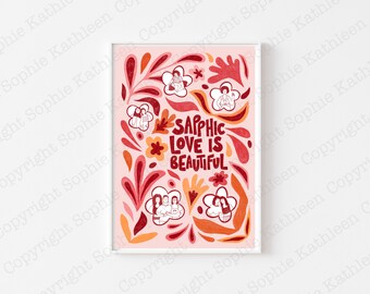 Sapphic Love Art Print: Lesbian LGBTQ+ Wall Art