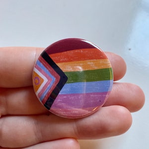 LGBTQ flag badge / Metal LGBTQ badge / LGBTQ Pride badge / Pride badge / Queer pride badge image 1