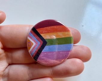 LGBTQ+ flag badge / Metal LGBTQ+ badge / LGBTQ+ Pride badge / Pride badge / Queer pride badge