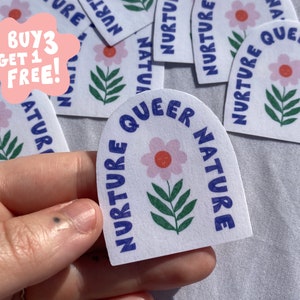 Nurture Queer Natur Vinyl Aufkleber / wasserfeste Aufkleber / LGBTQ Aufkleber / Queer Aufkleber / Aufkleber