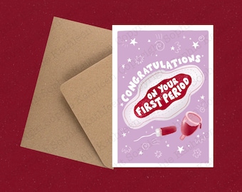First Period Card | Congratulations Eco-Friendly Greetings Card