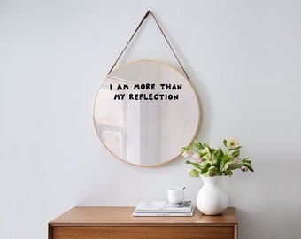Self love mirror decal / mirror sticker / vinyl decal / motivational quote / home decor / I am more than my reflection / wall decal