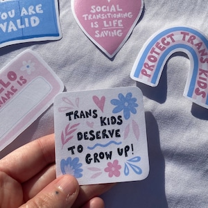 Trans rights charity sticker pack / waterproof stickers / vinyl stickers / trans rights