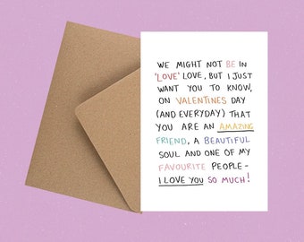 Galentines/ Palentines eco greetings card with envelope / Valentine’s Day / Galentines day / Galentines cards / Platonic love card