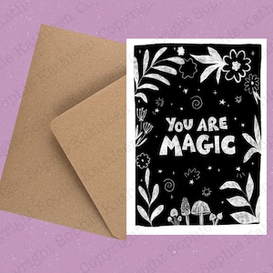 You are magic A6 recycelte Öko Grußkarte mit Umschlag / Valentinstag / Jahrestag / Geburtstag