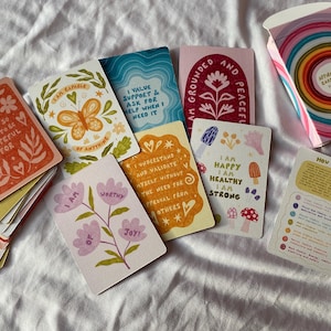 Illustrated Affirmation Card Deck: Positive Affirmation Cards - Etsy