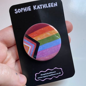 LGBTQ flag badge / Metal LGBTQ badge / LGBTQ Pride badge / Pride badge / Queer pride badge image 4