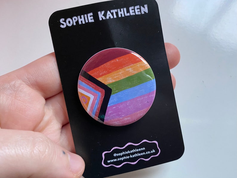 LGBTQ flag badge / Metal LGBTQ badge / LGBTQ Pride badge / Pride badge / Queer pride badge image 4