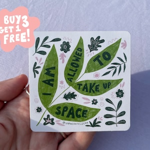 Ich darf Platz nehmen Papieraufkleber / Öko Aufkleber / gestanzte Aufkleber / Affirmationen / Papieraufkleber