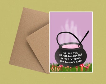 Witches A6 recycled eco greetings card with envelope / Valentine’s Day /Galentines day / Anniversary / Birthday