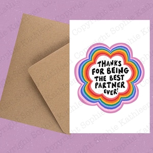 Meilleur partenaire de tous les temps, carte de voeux écologique A6 avec enveloppe / Carte Je t'aime / Saint-Valentin / Saint-Valentin / Carte d'anniversaire / Carte LGBTQ