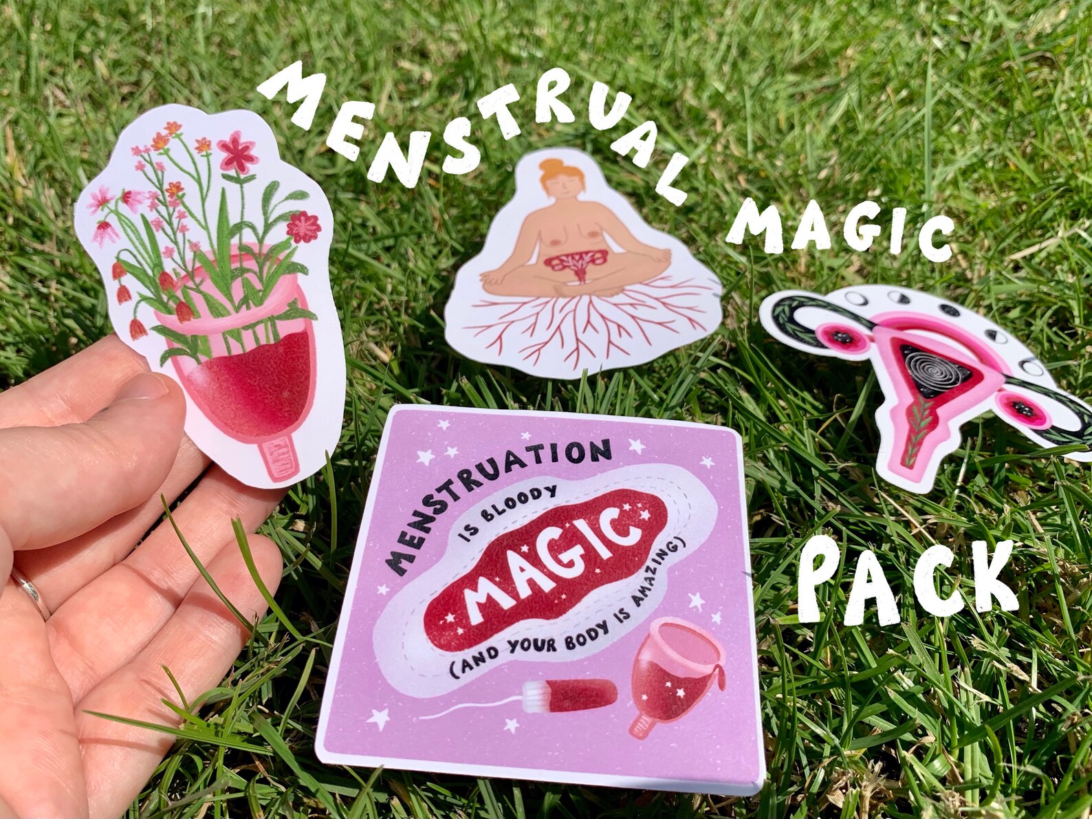 Menstrual magic vinyl sticker 4 pack/ period positive / Etsy