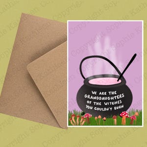 Carte de voeux écologique A6 sorcières recyclée avec enveloppe / Saint-Valentin / Saint-Valentin / Anniversaire / Anniversaire