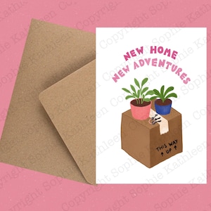 Carte de voeux écologique recyclée A6 nouvelle maison avec enveloppe / nouvelle maison nouvelles aventures / carte de félicitations / carte nouvelle maison