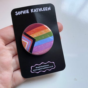 LGBTQ flag badge / Metal LGBTQ badge / LGBTQ Pride badge / Pride badge / Queer pride badge image 2