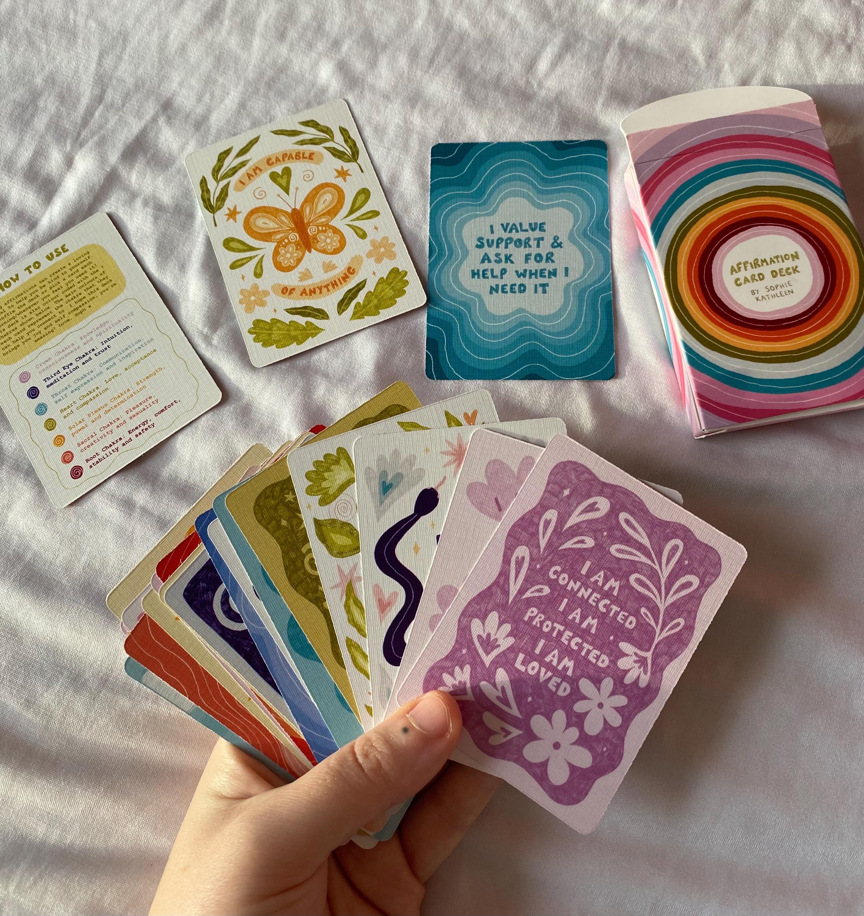 Illustrated Affirmation Card Deck: Positive Affirmation Cards - Etsy UK