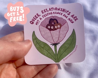 Queer Relationships Vinyl Sticker: LGBTQ+ Pride Waterproof Die Cut Sticker