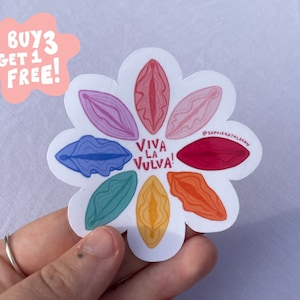 Viva la vulva vinyl rainbow sticker / feminist sticker / empowerment sticker / high quality vinyl sticker / waterproof sticker