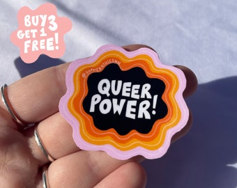 Queer power LGBTQ+ vinyl sticker / waterproof stickers / die cut stickers / gay pride / queer pride