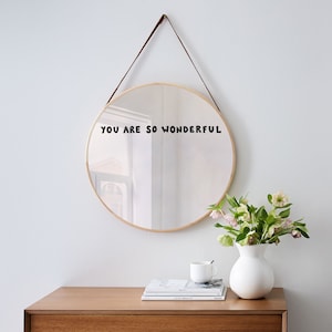Sticker miroir amour de soi / affirmations positives / sticker miroir / sticker vinyle / citation motivante / décoration intérieure / Vous êtes si merveilleux