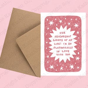 Platonische Liebeskarte Grußkarte mit Umschlag / Valentinstag / Freundschaftskarte / Galentines Grußkarte