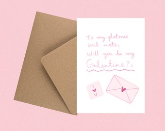 Will you be my Galentines? eco greetings card with envelope / Valentine’s Day / Galentines day / Galentines cards / Platonic love card